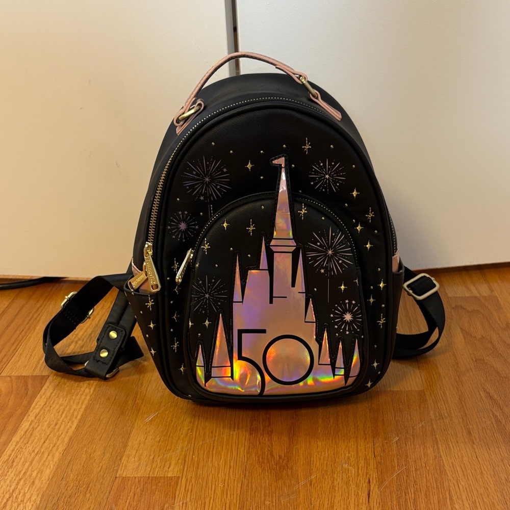 Loungefly Black and Gold Kids Backpack